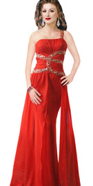 Embellished One Shoulder Gown | Evening Gown